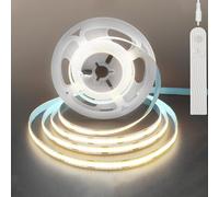 Clearhill 2 PACCHETTI Fita LED COB 5V con Sensore di Movimento, Ritardo Regolabile, 2 Modalità Alimentazione, Senza Batteria, 3M, Bianco Naturale 4000K, 320 LED/M, 8mm, Armadi Cucina
