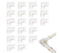 Clearhill Connettori a L a 2 pin 8 mm per strisce COB LED 20 confezioni - Giunzioni ad angolo retto 90°, monocolore senza soluzione di continuità 5V/12V/24V