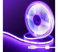 Clearhill Fita LED COB USB 5V, 5M/16.4FT, Viola, 320 LED/M, Larghezza 8mm, Non Impermeabile IP20, Cavo USB 1M, Fita LED Flessibile per Decorazione DIY Interna di Casa
