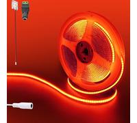Clearhill Striscia LED COB 12V 2M/6,56FT, Rosso, 960LED, DC5521, 8mm, IP20, decorazione interna DIY casa (senza alimentatore)