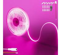 Clearhill Striscia LED COB 12V 5M/16,4FT, Rosa,2400LED,DC5521,8mm,IP20,decorazione interna DIY (senza alimentatore)