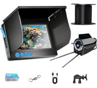 Clearhook Underwater Camera, 5″ Portable Underwater Fishing Cameras, 220° Wide-Angle Ir Night Vision, 100ft Cable, Ip65 Waterproof (IPS screen+50m,5in)