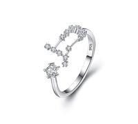 Clearine Anello Argento 925 zircone Oroscopo-Gemelli Zodiaco 12 Costellazione Astrologia Regolabile Statemente