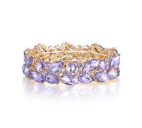 Clearine Art Deco Marquise - Braccialetto elastico con cristalli a goccia, gioiello da polso per donne, ballo di fine anno, matrimonio, Cristallo Metallo