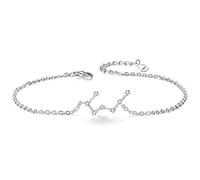Clearine Bracciale Argento 925 Oroscopo 12 Costellazione Regalo per Compleanno Astrologia Braccialetto Trasparente "Taurus"
