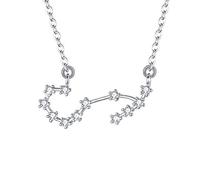 Clearine Collana 925 Argento per donna - Scorpionee Costellazione zodiacoo 12 Oroscopo Astrologia zircone pendente Regalo di compleanno Trasparente