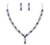 Clearine Donna Parure gioielli-Collana Orecchini Elegante Delicato Zirconia cubica Infinito Y-Forma Collana Ciondolare Set