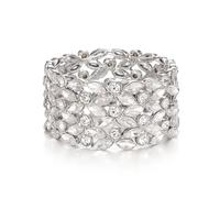 Clearine Matrimonio Splendido Cristallo Marqiuse Stretch Bracciale per Donna Sposa Partito Prom Gioielli Accessori,