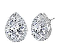 Clearine Orecchini Donna- Brillante gocce d'acqua con materiale Argento