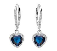 Clearine Orecchini Donna-True love forma Cuore Fiore con materiale Argento e Zirconia cubica anche per pelle sensibile