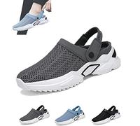 ClearloveWL Men's Orthopedic Hollow-out Summer Sandals, Mens Mesh Breathable Sandals, Non-Slip Lightweight Orthopedic Shoes (Color : Grau, Size : 44 EU)