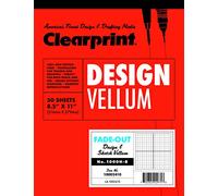 Clearprint Blocco di carta pergamena con stampa dissolvenza 20 x 20 cm, 7,3 kg, 100% cotone, 21,6 x 28 cm, 50 fogli, bianco traslucido (10002410), 21,6 x 28 cm