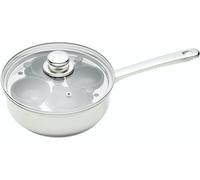 KitchenCraft Egg Poacher, padella per uova in acciaio al carbonio, padella per 4 uova, antiaderente e a induzione, 20,5 cm (11''), argento