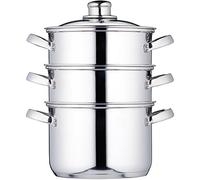 KitchenCraft Pentola per cottura a vapore a 3 livelli in confezione regalo, sicura per l'induzione, in acciaio inox, 18 cm (7")