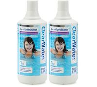 Clearwater Filter Cartridge Cleaner Solution for Hot Tubs And Swimming Pools, 1 Litre (Confezione da 2)