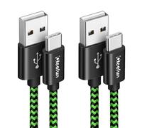 CLEEFUN [1 m 2pezzi Cavo USB C 3 A Ricarica Rapida, Cavo di Ricarica USB C, Robusto Nylon USB A a USBC per iPhone 16/15 Pro Max, Galaxy S25 S24 S23 A51 A52 A52s A50 A22 A12 A32, S10 S20 S21 S22 S9