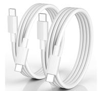 CLEEFUN Cavo USB C 3 M 2Pezzi, Cavo USB Type-C 3 Metri PD 60W Cavo USBC a USBC di Ricarica Rapida per iPhone 16 15 Plus/Pro Max, iPad Pro/Air 5 4/Mini 6, MacBook Air/Pro (USB 2.0)-Bianco