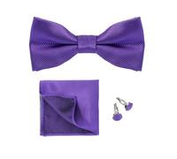 Cleer Kaen Papillon Set 3 pz Tinta unita Papillon Per Gli Uomini Pocket Square Camicie Gemelli Collo Farfalla Vestito Per Business Wedding Decorare cravatta, BT-39F, Taglia unica