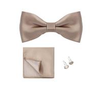 Cleer Kaen Papillon Set 3 pz Tinta unita Papillon Per Gli Uomini Pocket Square Camicie Gemelli Collo Farfalla Vestito Per Business Wedding Decorare cravatta, BT-35C, Taglia unica