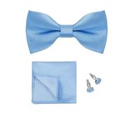 Cleer Kaen Papillon Set 3 pz Tinta unita Papillon Per Gli Uomini Pocket Square Camicie Gemelli Collo Farfalla Vestito Per Business Wedding Decorare cravatta, BT-31A, Taglia unica