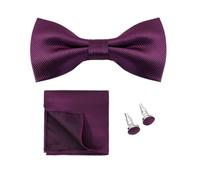 Cleer Kaen Papillon Set 3 pz Tinta unita Papillon Per Gli Uomini Pocket Square Camicie Gemelli Collo Farfalla Vestito Per Business Wedding Decorare cravatta, BT-40E, Taglia unica