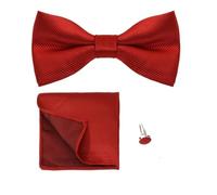 Cleer Kaen Papillon Set 3 pz Tinta unita Papillon Per Gli Uomini Pocket Square Camicie Gemelli Collo Farfalla Vestito Per Business Wedding Decorare cravatta, BT-59F, Taglia unica