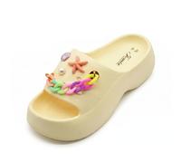 CLEIKS Ciabatte Donna in EVA con Fori Traspiranti Scarpe Secche per Caldo (Giallo, 36/37 EU, WES250317-0)