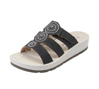 CLEIKS Sandali Donna Estivi Comodi, Sandali con Zeppa Bassa e Chiusura a Strappo Regolabile, Scarpe Aperte Eleganti con Strass in Finta Pelle Scamosciata per Mare e Passeggiate Casual WCL260429 IT