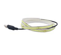 Cleiscry Striscia LED COB USB, 1 m, 2 m, 400 LED/m, DC5 V, RA>90, senza dimmer, flessibile, ad alta densità, per TV PC, decorazione di interni (luce verde (525 nm), 1 m (con presa USB)