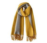 CLELLA Sciarpe In Cashmere Per Donna Sciarpe e Scialli In Morbida Pashmina Reversibile Lungo Grande Inverno Caldo e SpessoCon Nappa Regali Donna 200 x 70 cm (Giallo)