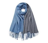CLELLA Sciarpe In Cashmere Per Donna Sciarpe e Scialli In Morbida Pashmina Reversibile Lungo Grande Inverno Caldo e SpessoCon Nappa Regali Donna 200 x 70 cm (Blu)