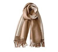 CLELLA Sciarpe In Cashmere Per Donna Sciarpe e Scialli In Morbida Pashmina Reversibile Lungo Grande Inverno Caldo e SpessoCon Nappa Regali Donna 200 x 70 cm (Cammello)