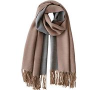 CLELLA Sciarpe In Cashmere Per Donna Sciarpe e Scialli In Morbida Pashmina Reversibile Lungo Grande Inverno Caldo e SpessoCon Nappa Regali Donna 200 x 70 cm (Marrone)