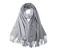 CLELLA Sciarpe In Cashmere Per Donna Sciarpe e Scialli In Morbida Pashmina Reversibile Lungo Grande Inverno Caldo e SpessoCon Nappa Regali Donna 200 x 70 cm (Grigio)