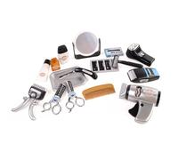 CLEMENT CLEMENTINE - Set da Barbiere XXL - Gioco di Imitazione - 102114 - Blu - Plastica - Mestiere - Barba - Giocattolo per Bambini - Gioco di Ruolo - Regalo - Compleanno - A Partire da 3 anni