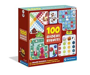 Clementoni - 100 Giochi Riuniti, Grande Raccolta di Giochi da Tavolo e Carte, Idea Regalo per Bambini dai 4 Anni in Su, 1-12 Giocatori, Made in Italy, Lingua Italiana, 12952