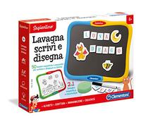 Clementoni - 16074 - Sapientino - Lavagna Scrivi e Disegna, 2 in 1: Lavagna Magnetica e cancellabile - Lavagna per Imparare a Scrivere - tavola da Disegno, Gioco educativo 4 Anni, Multicolore