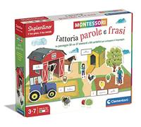 Clementoni - 16369 - Sapientino Montessori - Fattoria Parole e Frasi - Gioco Montessori 3 Anni, Gioco educativo Animali, Sviluppo linguaggio - Made in Italy