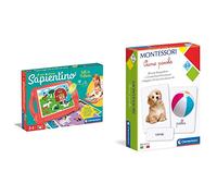 Clementoni 16378 Sapientino Il Mio Primo sapientino Fattoria & 16319 Montessori Carte Prime Parole Gioco Montessori 2 Anni, Gioco educativo Made in Italy
