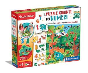 Clementoni - 16652 - Sapientino - Il Puzzle Gigante Dei Numeri - Gioco Educativo Bambini Dai 3 Anni Per Imparare I Numeri, Puzzle Con Tessere Ad Incastro Sagomate (Gioco In Italiano), Made In Italy