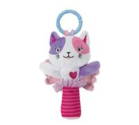 Clementoni - 17653, Lovely Cat Soft Rattle, sonaglino Passeggino Neonato Morbido Peluche, Gioco Neonato 0+, rafforza Le capacità motorie e sensoriali, 100% Lavabile in Lavatrice, Multi, Medio