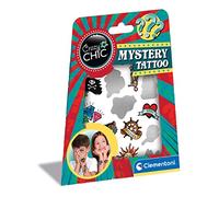 Clementoni - 18686 - Crazy Chic - Mystery Tattoo - kit tatuaggi temporanei bambini, tattoo adesivi impermeabili, tattoo stickers, gioco creativo tatuaggi bambini 6 anni