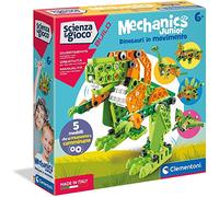 Clementoni - 19180 - Mechanics Junior - Dinosauri in Movimento - Made in Italy - Set Costruzioni - Meccanica - Gioco scientifico (Versione in Italiano), 6 Anni+
