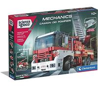 Clementoni 19181 Scienza e Gioco Build, Camion dei Pompieri, Set di Costruzioni, Laboratorio Meccanica, Gioco Scientifico Bambini, Manuale in Italiano, Multicolore, 8 Anni, 7 x 31.1 x 45.1 cm