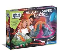 Clementoni Lab-Vulcani e Super Kit esperimenti Scienza, eruzione vulcanica didattica Fluorescente, Gioco scientifico Bambini 8 Anni, Laboratorio, Made in Italy, Multicolore, Medio, 19276