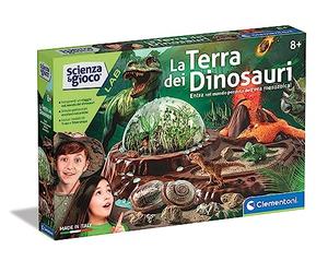 Clementoni - 19340 - Scienza e Gioco Lab - La Terra dei Dinosauri - Kit Paleontologia, Botanica e Geologia, Laboratorio Scientifico Bambini 8 Anni, Gioco Dinosauri, Vulcani, Terrarium, Made in Italy