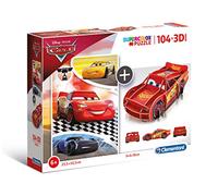 Clementoni - 20160 - Puzzle 104 pezzi + 3D Model - Cars - 104 Pezzi - Disney, puzzle bambini