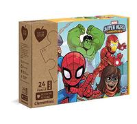 Clementoni - 20262 - Puzzle Play For Future - Marvel Super Hero - 24 pezzi - materiali 100% riciclati - Made in Italy, puzzle bambini 3 anni+
