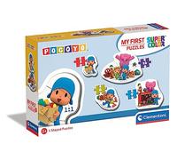 Clementoni - 20833 - Supercolor My First Puzzle - Pocoyo - 3,6,9,12 Pezzi - Puzzle Sagomato, Puzzle Bambini 2 Anni, Puzzle Cartoni Animati - Made In Italy