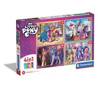 Clementoni - 21519 - Supercolor Puzzle - My Little Pony - 4 Puzzle da 12,16,20 e 24 Pezzi - Puzzle Bambini 3 Anni, Puzzle Cartoni Animati - Made In Italy